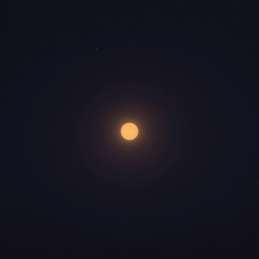 性具：一片近乎全空的深色画面中央悬着一枚明点，中心透明如虚空，外围有一圈柔和晕光悬浮，明点四周不缀一物，大片空处托住这唯一的焦