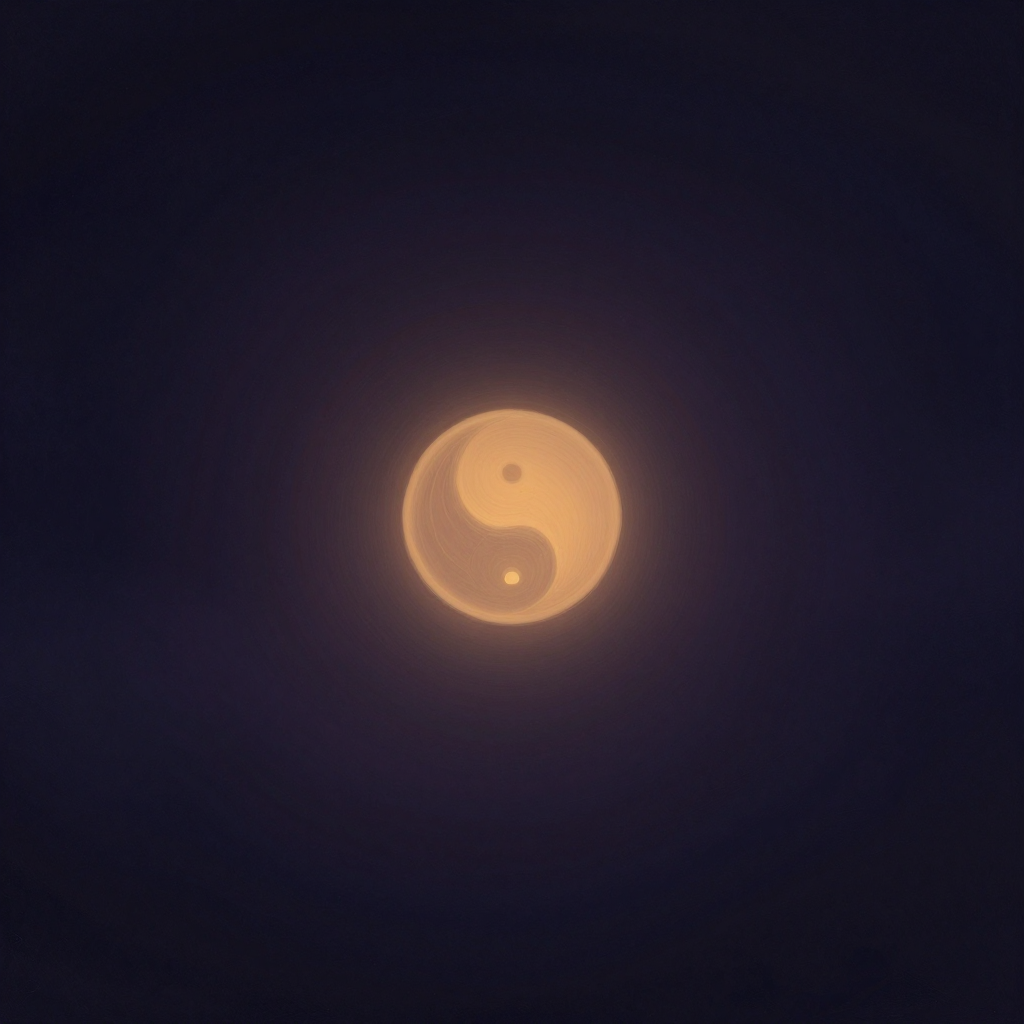 明光：空旷深色空间中，一枚柔和无边缘的半透明光环悬浮正中，如薄雾或水痕般轻盈，无上下左右之分；周围大片留白，无任何参照物或阴影