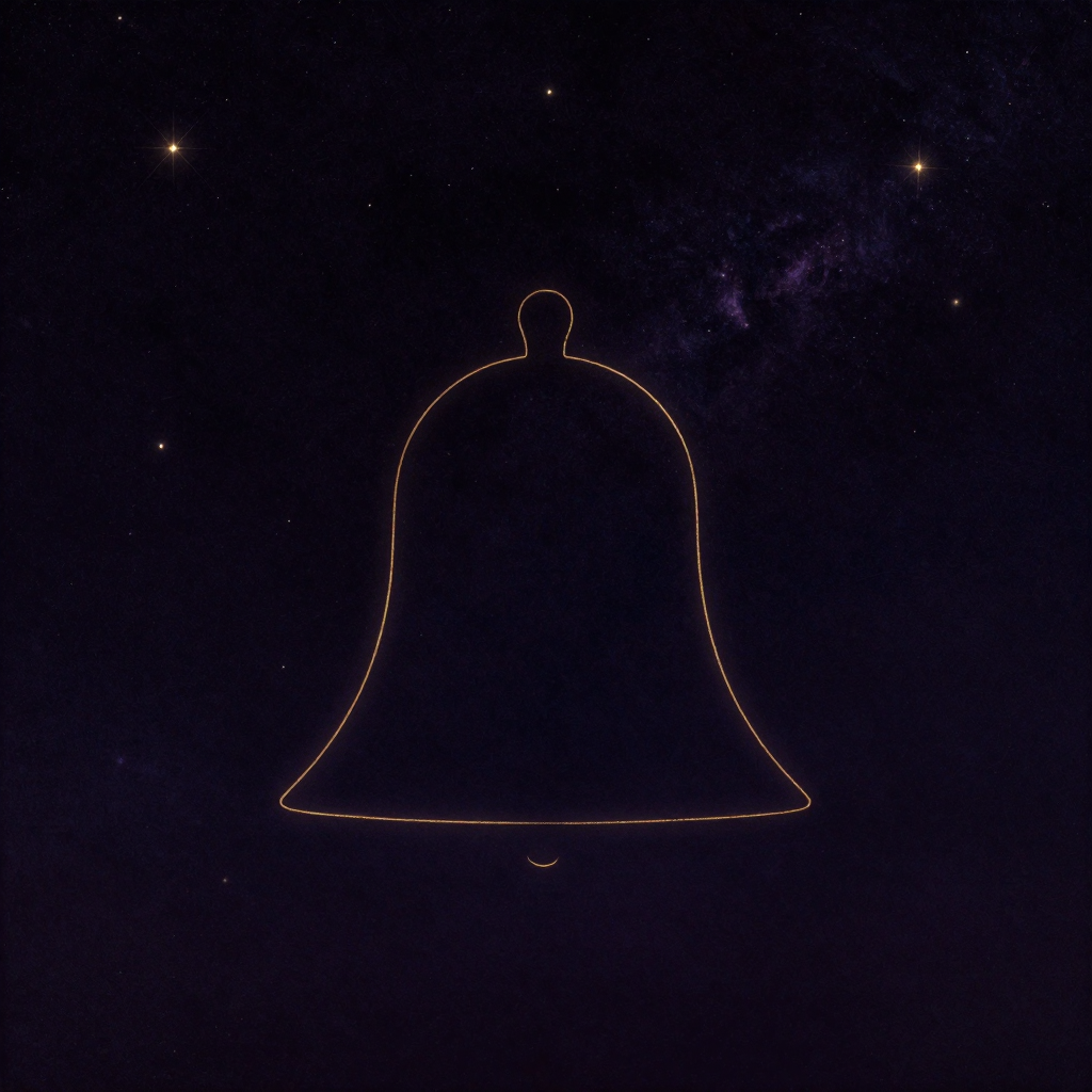 统计学：一片深色空旷空间之上，无数细小的点如星辰般随机散落，一条光滑对称的钟形曲线缓缓浮现于点群之中，曲线下方有一片匀质的阴影区
