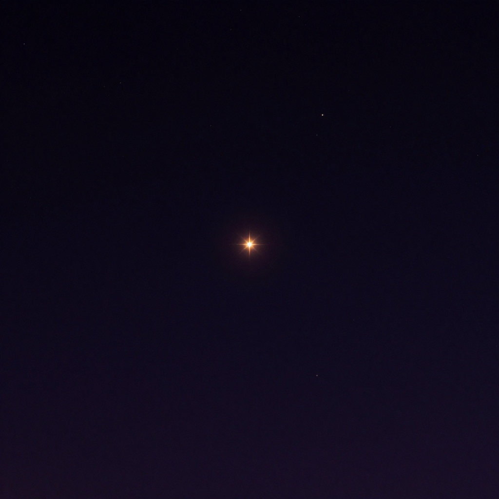 后荣格学派：一片深邃空旷的夜空，中央一颗主星明亮而沉静，周围散布着数颗大小与亮度各异的星，彼此间疏密不一、不成直线或星座，整片星群自