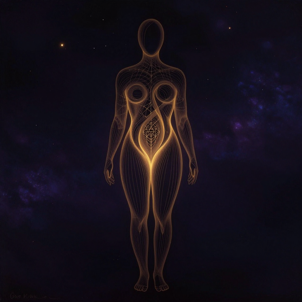 运动 homunculus：一个扭曲比例的人形示意图立于近处，双手、嘴唇和舌头异常膨大占据主要区域，躯干和腿部明显缩小，四周大片空处，膨大部位透出极
