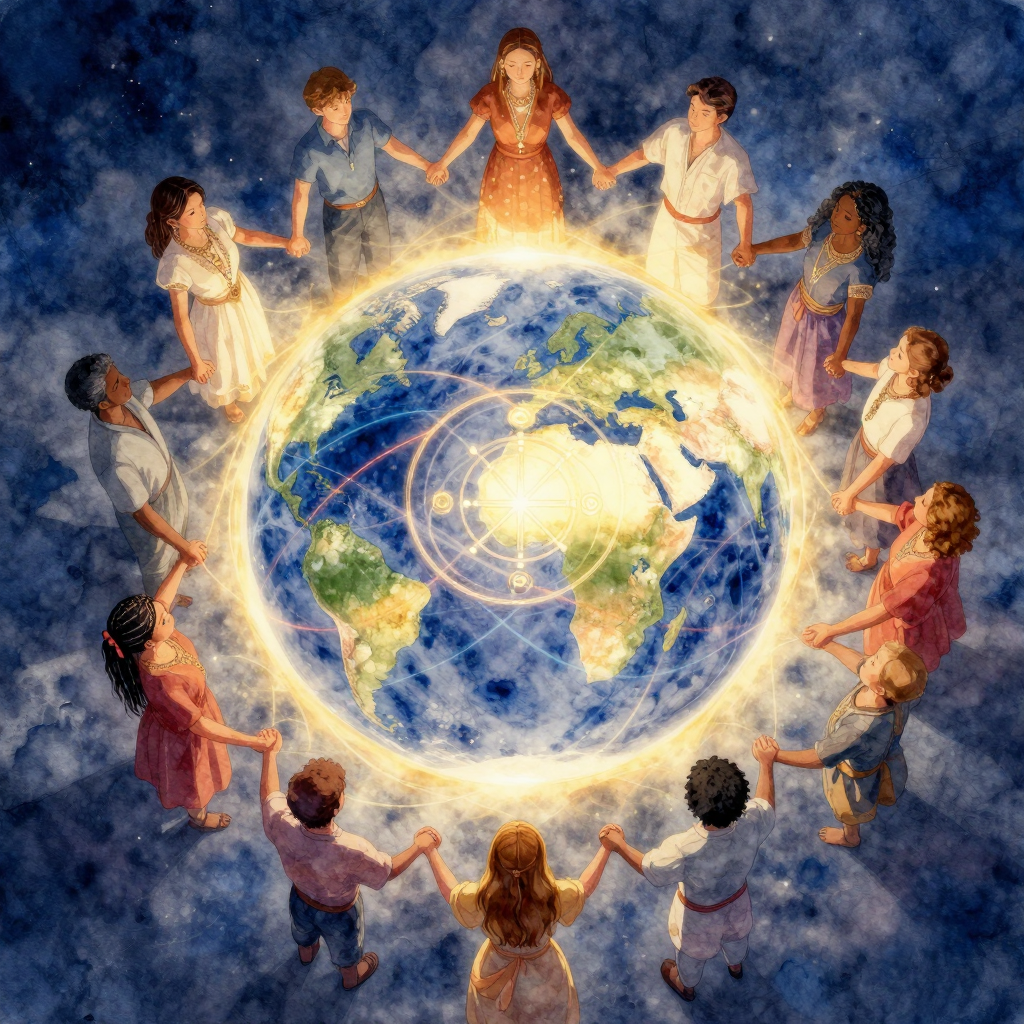 文化因素：A diverse group of people from different cultures holding ha