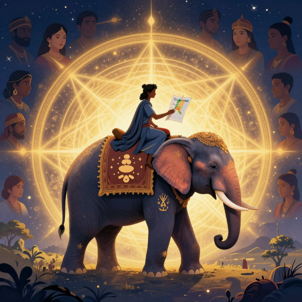 乔纳森·海特：An illustration of a small rider on a large elephant, the ri