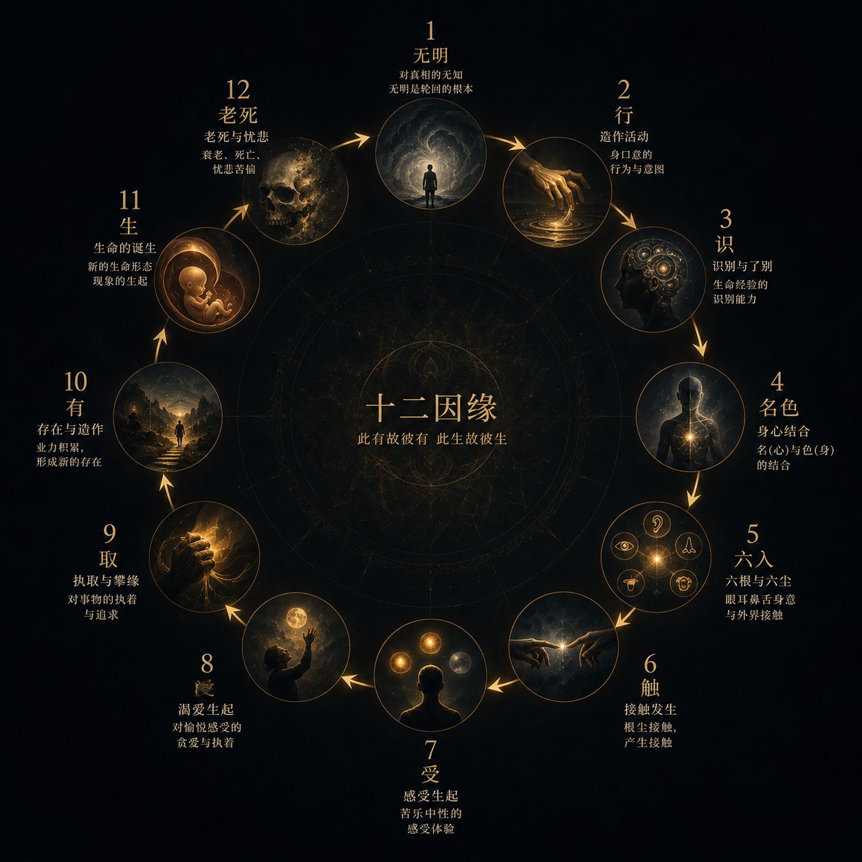 缘起：一张由半透明丝线交织成的网悬于空处，线条间有微光流动，节点相互牵引形成动态平衡，整张网随不可见的气流轻轻颤动